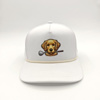 Casquette de baseball 5 panneaux en polyester/coton avec logo imprimé personnalisé, fermeture à boucle métallique, faible MOQ, chapeau de sport OEM pour le golf et les activités de plein air