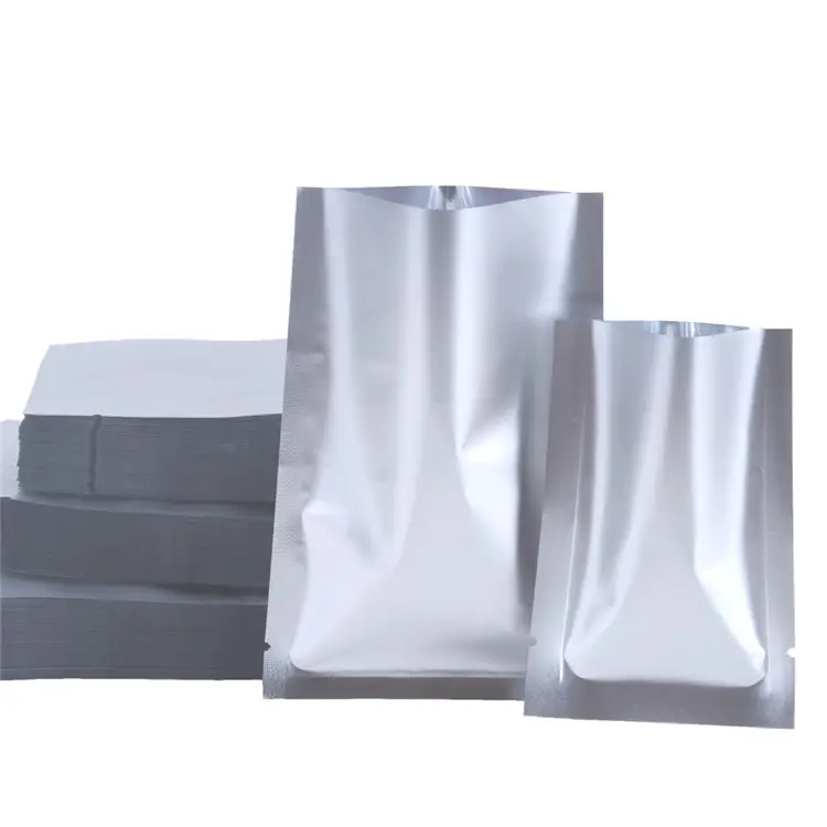 De calor de papel de aluminio sellado de 3 lados embalaje de sellado de bolsas de vacío con muesca de lágrima