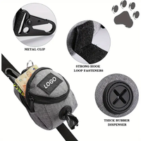 Pochette personnalisée en sergé pour friandises pour chien avec clicker d'entraînement et distributeur de sacs à déjections, petite pochette d'entraînement pour la promenade et l'adaptaison du chien