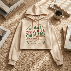 Custom <b>Women's</b> <b>Christmas</b> Graphic Crop Hoodie Multi-color Merry & Bright Letter Print Loose Fit Causal Holliday Hooded <b>Sweatshirt</b> - Product Image 6