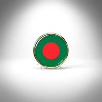GREPAS GIFTS Épinglette drapeau du Bangladesh ronde de 1 pouce, épinglette patriotique mondiale pour chapeau