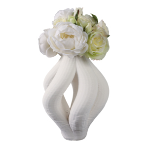 Vaso scultoreo in porcellana stampato in 3D per decorazioni da soggiorno e casa - Product Image 2
