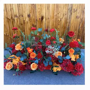 6ft Flower Row Artificial Flower Silk Rose Wedding Bouquet Wedding Decorator Fake Flowers Artificial Grass