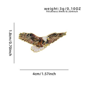 Fabricant OEM/ODM de broches métalliques, épinglettes émaillées, broches personnalisées pour chapeaux, badges de revers Aigle Majestueux, broches oiseaux de la faune et articles artisanaux en métal, vente en gros - Product Image 2