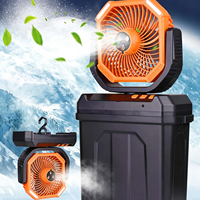 Ventilateur de refroidissement portable d'extérieur avec brumisation, rotation à 360 degrés, ventilateur suspendu pour le camping avec lampe LED, batterie 20000mAh pour le camping et le jardin