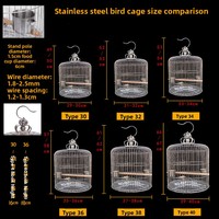Cage à oiseaux portable en acier inoxydable modèle Starling Thrush Wrynx Boutique Cage Hook Xuanfeng XS-Ultra Small