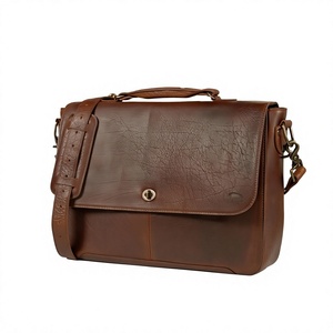 Men'<b>s</b> Laptop Briefcase Convertible Crossbody Handle Closure Modern Korean 100% Genuine Leather Durable Laptop Protector - Product Image 4