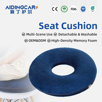 Coussin d'assise en mousse à mémoire de forme en forme de donut pour le soulagement des hémorroïdes et des douleurs au coccyx, réduction de la pression dorsale, housse amovible et lavable