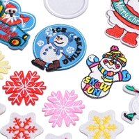 Patchs brodés de Noël en plastique à coller, autocollants thermocollants DIY pour vêtements, T-shirts, vêtements parent-enfant, Père Noël