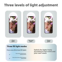 Mini anneau lumineux portable RK12 rechargeable par USB, LED pour téléphone, accessoire de beauté pour appareil photo avec fermeture à glissière pour la photographie
