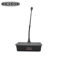 Microphone à condensateur sans fil UHF cardioïde en métal à col de cygne avec écran LCD couleur, suppression du bruit, pour utilisation en conférence sur ordinateur de bureau