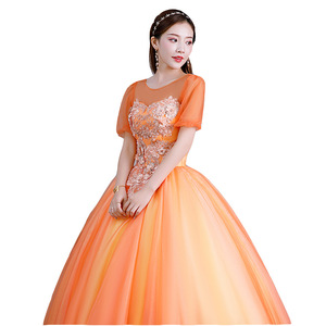 Evening Gown Ball Gown O-Neck Chiffon Empire Waist Candy Color Women's Dress - Product Image 5