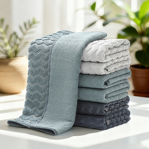 Serviette en microfibre tissée 300 g/m², carrée, séchage rapide, douce, absorbante, sans bord, sans peluches, pour cuisine, salle de bain, vaisselle, réutilisable, lavable en machine - Product Image 2