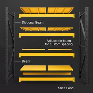 4 टियर रैकिंग बोलेस स्टोरेज स्टैकिंग रैक अलमारियों रैक शेल्फ अनुकूलित भारी शुल्क अलमारियों गेराज भंडारण रैक - Product Image 3