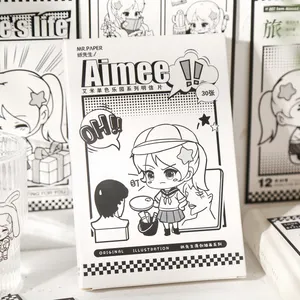 Mr. Paper 2 Design 30 pcs/ Box Postcard Kawaii Girls Cartoon Anime Wholesale Postcard Custom Print For Kraft DIY Scrapbook