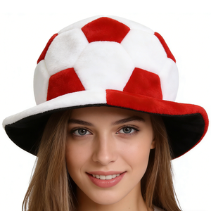 Cappello per Tifosi di Calcio Pazzo MH-1003, Divertente Cappello a Forma di Tifoso, Bianco e Rosso per Feste - Product Image 5