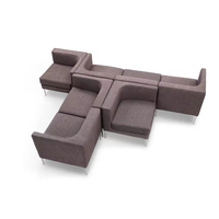 Ensemble de canapés de bureau modulaires de style européen-Éponge haute densité écologique pour bureau à domicile et appartement