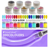 Gel à ongles YezeColour en pot, série de 300 couleurs, OEM ODM, étiquette privée, vente en gros pour salon de manucure professionnel