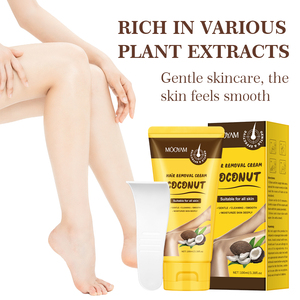 Crème dépilatoire à la noix de coco pour les jambes, les bras et les aisselles, réduit le risque de poils incarnés, MOOYAM, inhibiteur de croissance des poils, crème dépilatoire - Product Image 5