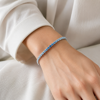 Bracelet tennis en acier inoxydable PVD zircon bleu dégradé pour marques de bijoux indépendantes