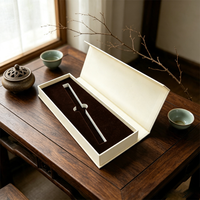 Boîte rigide longue personnalisée, écologique, recyclable, avec motif nuage et poignée en ruban |   Emballage de luxe vide pour bois d'agar traditionnel