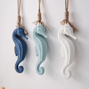 Décoration murale en forme de hippocampe, style méditerranéen, décoration en bois pour la maison, salon, chambre, entrée, art mural - Product Image 2