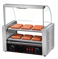 Machine à griller les saucisses XJD-7 professionnelle à 7 tubes en acier inoxydable avec étagère pour snack-bar