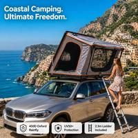 Tente de toit triangulaire en aluminium Zentopia pour 2 personnes, matelas souple, ouverture rapide, quatre saisons, légère, pour SUV 4x4, camping familial