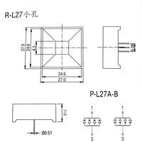 Layar LED Persegi 27x27mm Houkem-L27-A/BPG Kontras Tinggi Tanpa Sambungan Warna Hijau Murni