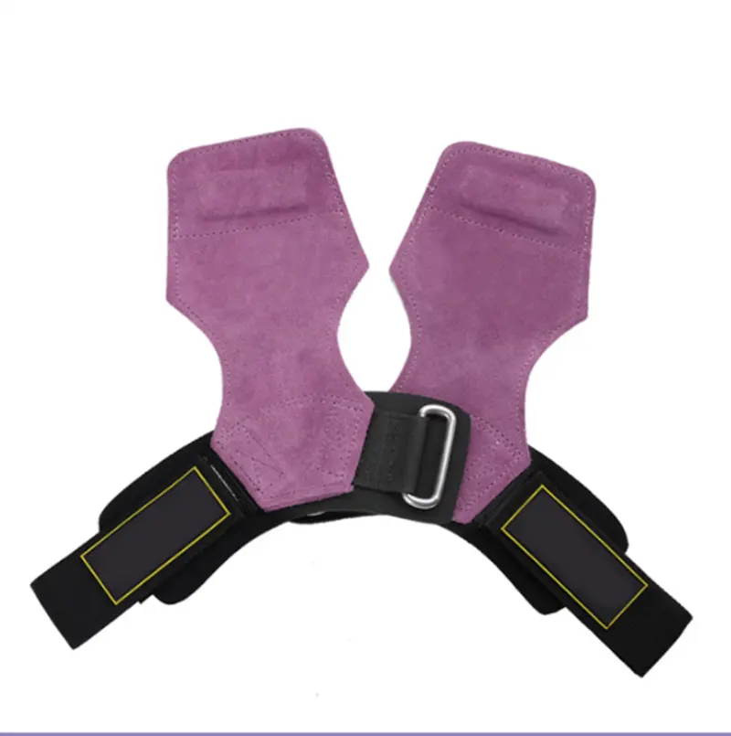 Weight Lifting Hooks Heavy Duty Wrist Straps Cowhide Hand Grip Support For Sports Power Glove