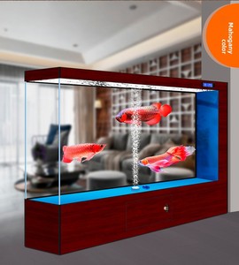 Aquário Retangular de Vidro Personalizado com Suporte, Sistema de Filtragem Lateral Sem Borda de 3 Camadas, Grande Capacidade 500L-1000L para Mesa/Sala de Estar - Product Image 5