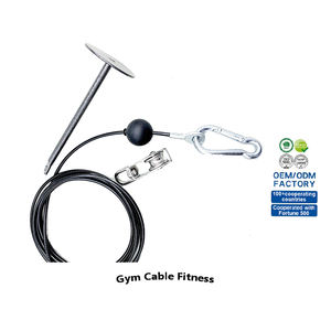 สายเคเบิลออกกำลังกายแบบมีห่วงและลูกปืนเคลือบไนลอนสีดำขนาด 4.8 มม. พร้อมอุปกรณ์เสริมสำหรับรอก - Product Image 1