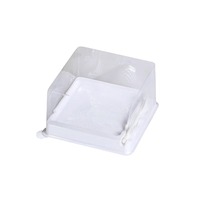 Boîte à gâteau en plastique transparent jetable à livraison rapide, boîte à gâteau en plastique, boîte à mousse, boîte à dessert carrée, boîte à pâtisserie