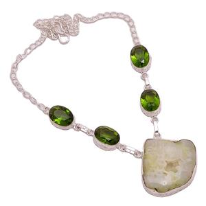 Solid 925 Sterling <b>Silver</b> <b>Necklace</b>, Natural Lapis Amethyst Garnet Quartz Gemstone Jewelry, Customized <b>Silver</b> <b>Necklace</b> - Product Image 3