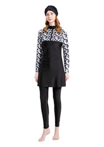 <span class=keywords><strong>Maillot</strong></span> <span class=keywords><strong>de</strong></span> <span class=keywords><strong>bain</strong></span> musulman personnalisé pour femme, ensemble 3 pièces, grande taille, manches longues, fermeture éclair, séchage rapide, anti-UV, conservateur et modeste - Product Image 4