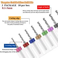 Brocas Micro Espirales de Carburo de Tungsteno Sin Recubrimiento de 0.1mm-3mm con Vástago Recto para Mini PCB, Placas de Circuito, Grabado de Joyería y CNC