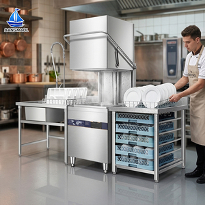 Lave-vaisselle commercial haut de gamme à capot, en acier inoxydable 304, avec écran tactile et stérilisation haute température pour restaurants haut de gamme - Product Image 1