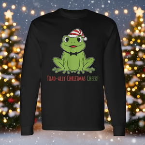Camiseta de manga larga con estampado de anfibios, Frog Lover Toad Ally Christmas Cheer, linda y divertida - Product Image 3