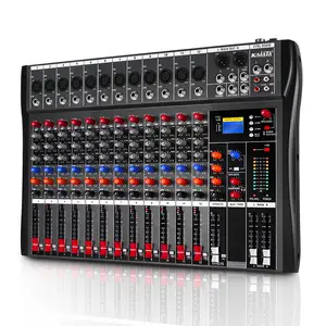 KAIKA CT12-7 konsol pencampuran 12 saluran, mixer audio 12 saluran dengan fungsi USB cocok untuk rumah DJ rekaman studio