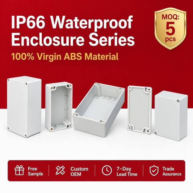 Quality ABS Plastic IP66 Electronic Project Box with Transparent Lid Waterproof Electronics Instrument Enclosure for Outdoor Use