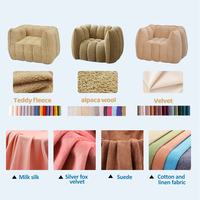 Nouveau style Canapé enfant en velours côtelé Fauteuil douillet en mousse souple respectueux de la peau Forme citrouille Canapé enfant