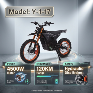 <b>72V</b> 4500W High Speed Dirt Bike 120km Long Range Removable <b>Battery</b> Motorcycle for Adults - Product Image 3