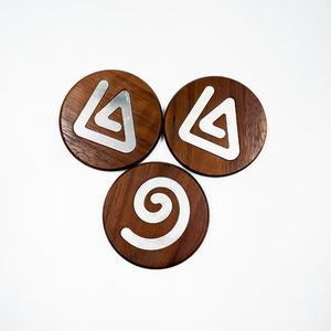 Rubberwood Coaster Set Round Solid Wood Heat Insulating Mat For <b>Teacup</b> Household Use - Product Image 2