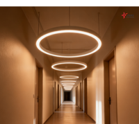 Lumière linéaire annulaire LED à intensité variable, corps en aluminium, indice de protection IP20, connexion rapide, 30W, pour bureau et commerce, avec garantie de 5 ans