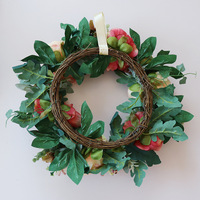 Couronne décorative moderne faite à la main et écologique pour la maison, arrangement de cérémonie de mariage, fleur de pivoine murale en plastique