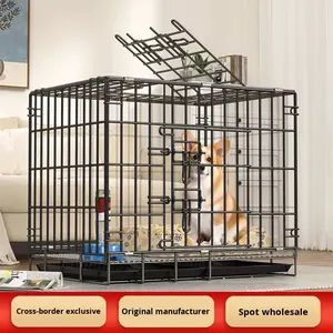 Cage pour petit chien en métal avec fermeture à bouton, pliable, renforcée, épaisse, solide, écologique, pour usage domestique, toutes saisons - Product Image 5