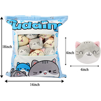 Vente chaude mignon en peluche doux poupée petits oreillers cadeau détachable dessin animé remplir huit mignon petit chat oreillers