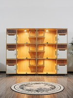Vente en gros d'usine : Cage pour chat panoramique extra-large, moderne et luxueuse, personnalisable, en bois massif et verre, réutilisable, montage simple