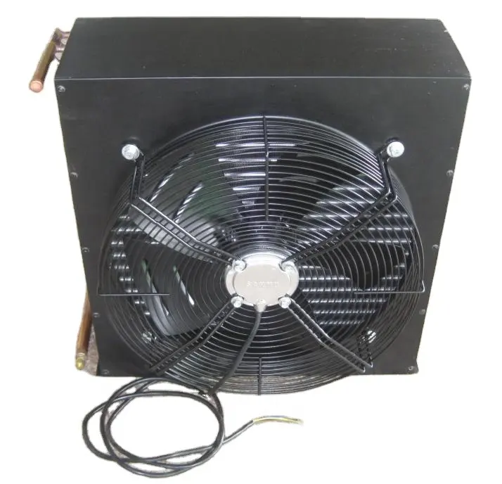 Refrigeração parte cobre condensador com tampa do ventilador do permutador de calor condensador e evaporador para ar condicionado peças