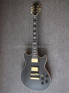 <span class=keywords><strong>Chitarra</strong></span> Elettrica Weifang Rebon a 6 Corde Double Cut LP in Colore Nero Satinato - Product Image 2